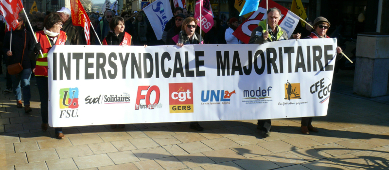 L'Intersyndicale du Gers appelle à manifester jeudi 10 novembre à 12 heures