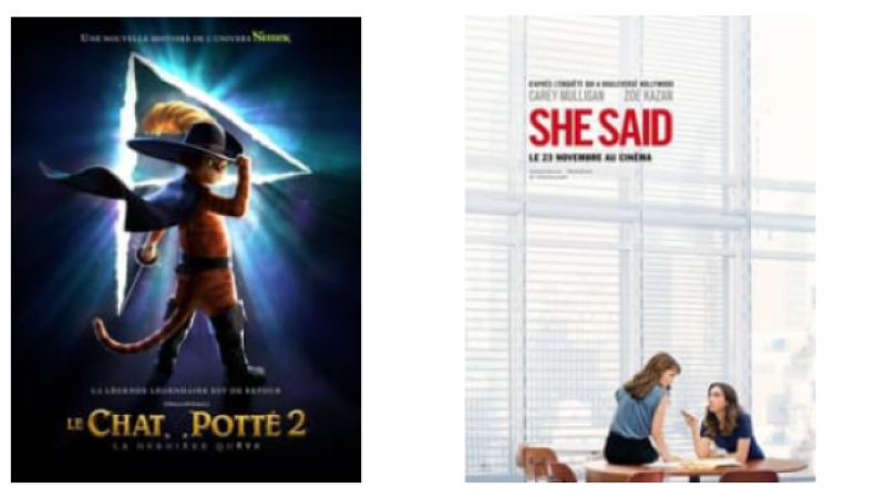 Animation et drame au cinéma samedi