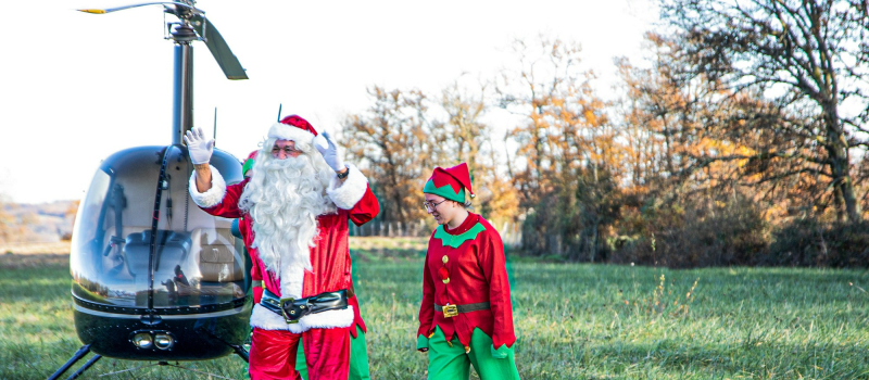 Cette année, le Père Noël arrive à Sorbets en hélico!