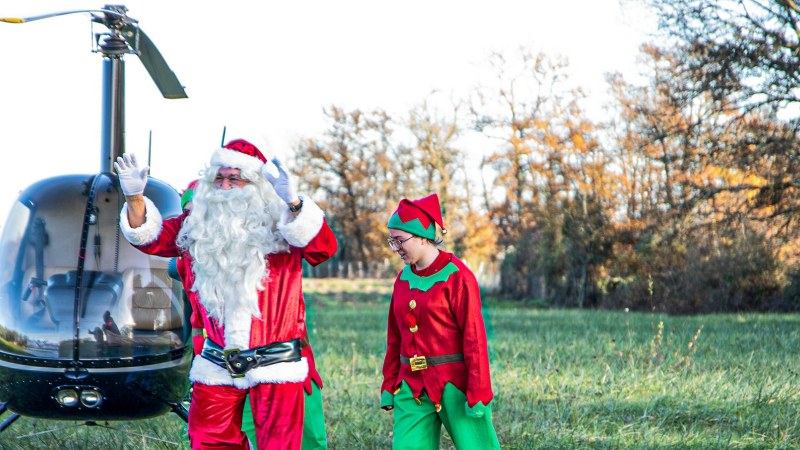 Cette année, le Père Noël arrive à Sorbets en hélico!