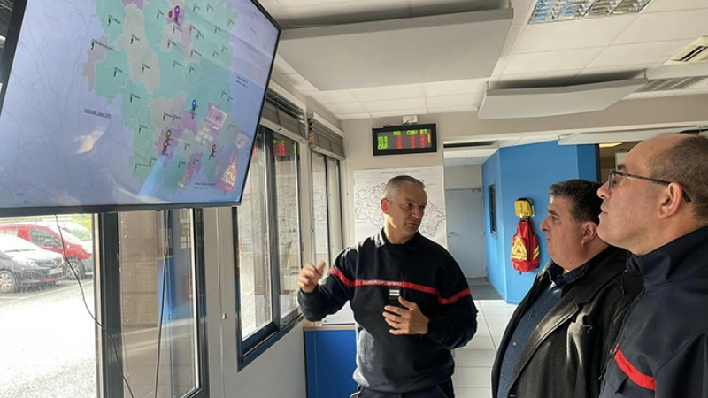 David Taupiac en visite au SDIS32