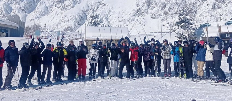 Les lycéens à la neige