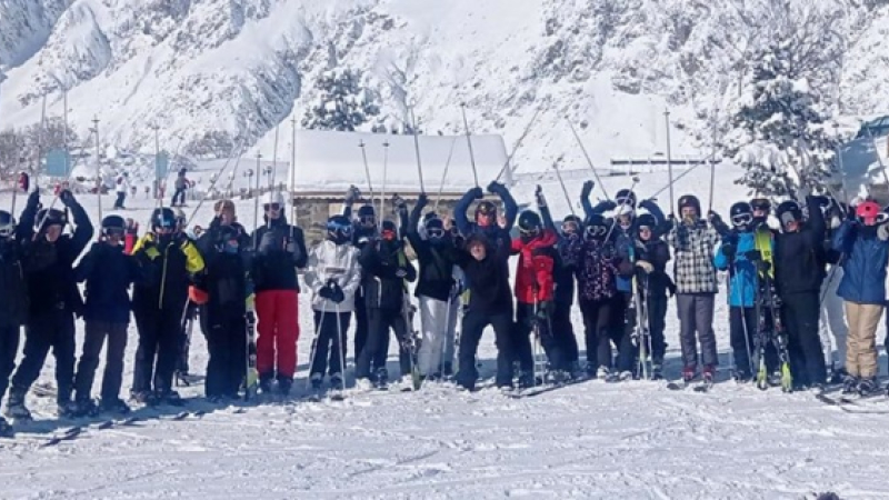 Les lycéens à la neige