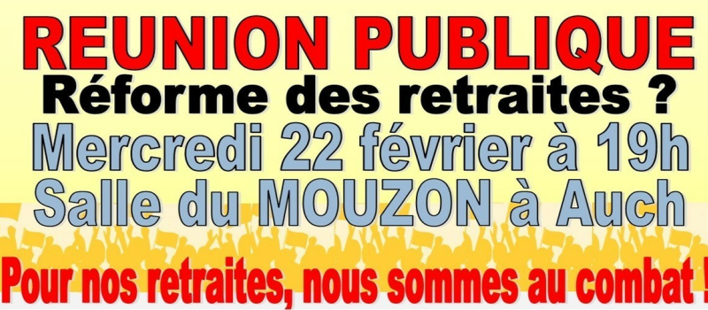 Intersyndicale du Gers : réunion publique sur la réforme des retraites