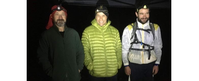 Les vainqueurs de la 1ère édition de la Barklauch: Pierre Bessagnet, Marc Jouanin, premiers ex aequo, et Jérôme Depeyris, arrivé 40 minutes plus tard.