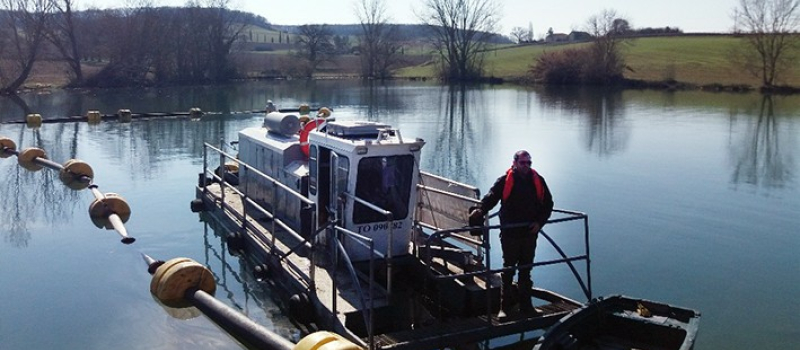 Expérimentation de curage de lac