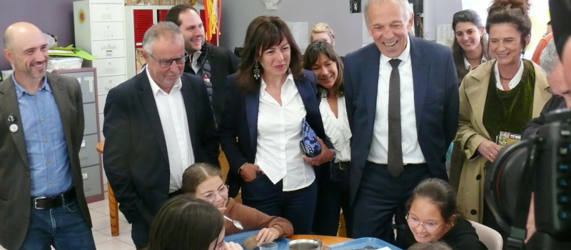 La présidente de la région Occitanie, Carole Delga, a découvert les travaux de réhabilitation du Grand Garros