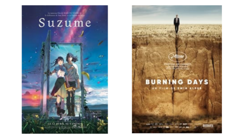 "Suzume" - gratuit pour les moins de 18 ans - et "Burning Days", un thriller haletant  au cinéma mercredi