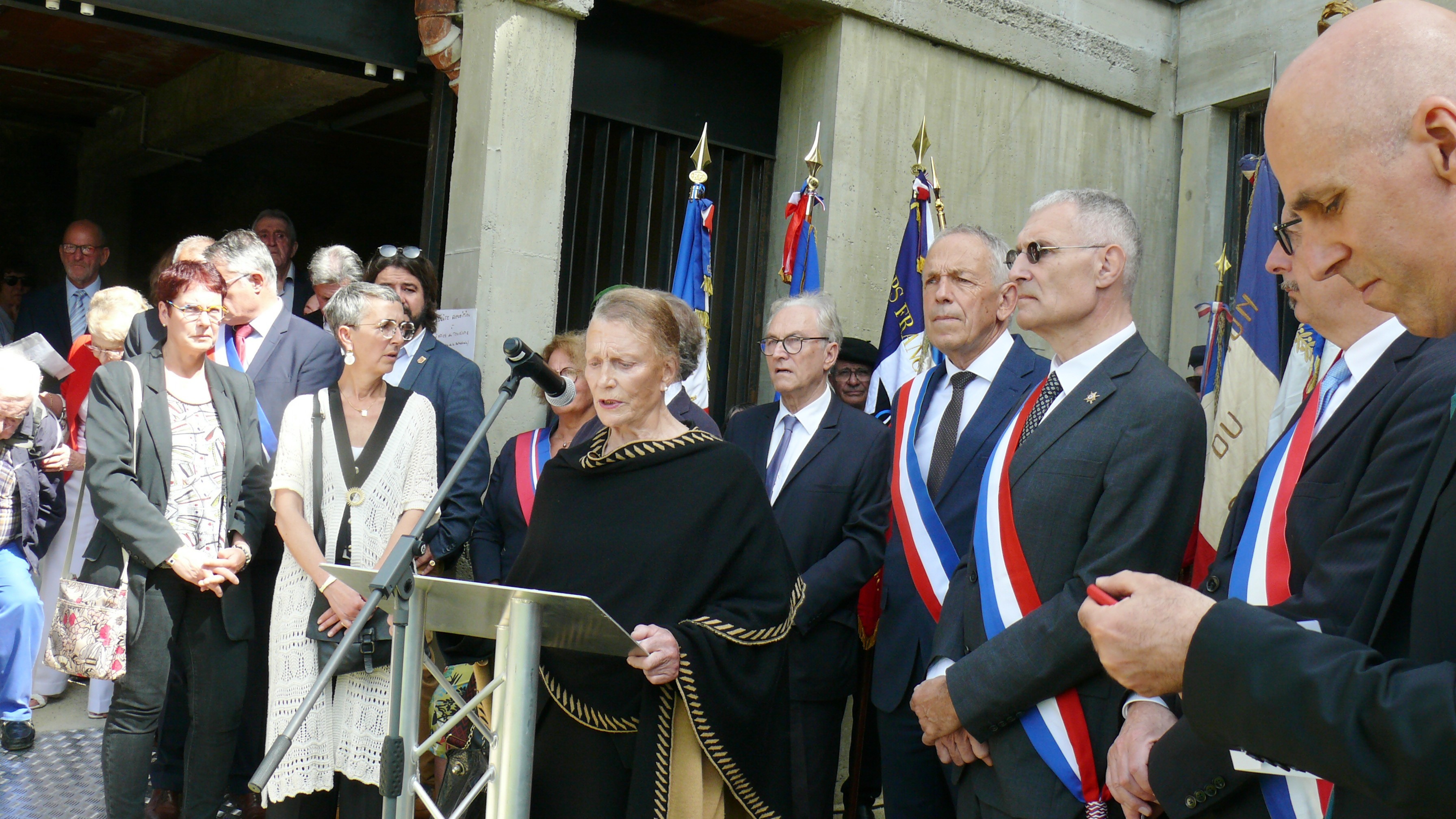 Claude Dilhat, présidente de l’association du musée de la Résistance et de la Déportation du Gers, lors de son discours.