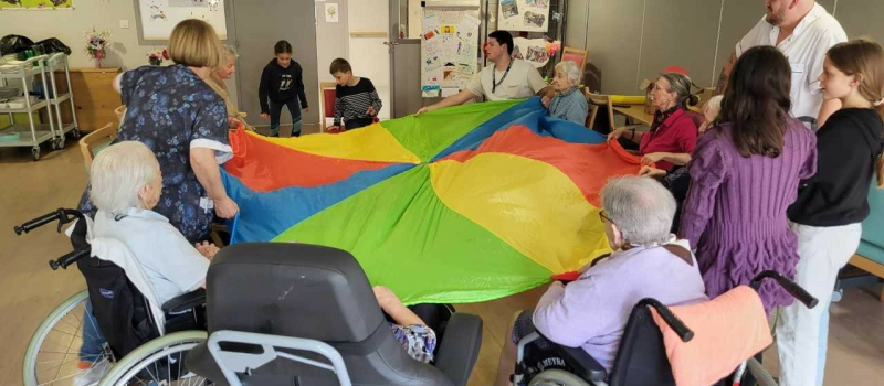 2e rencontre du projet intergénérationnel entre l'EHPAD de Masseube, l'école de Panassac etle service enfance et jeunesse de Val de Gers