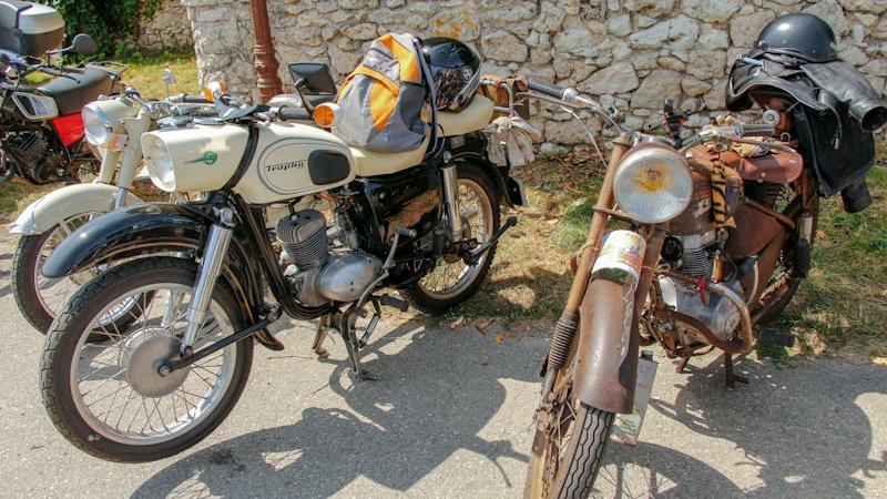 Rassemblement des vieilles motos.