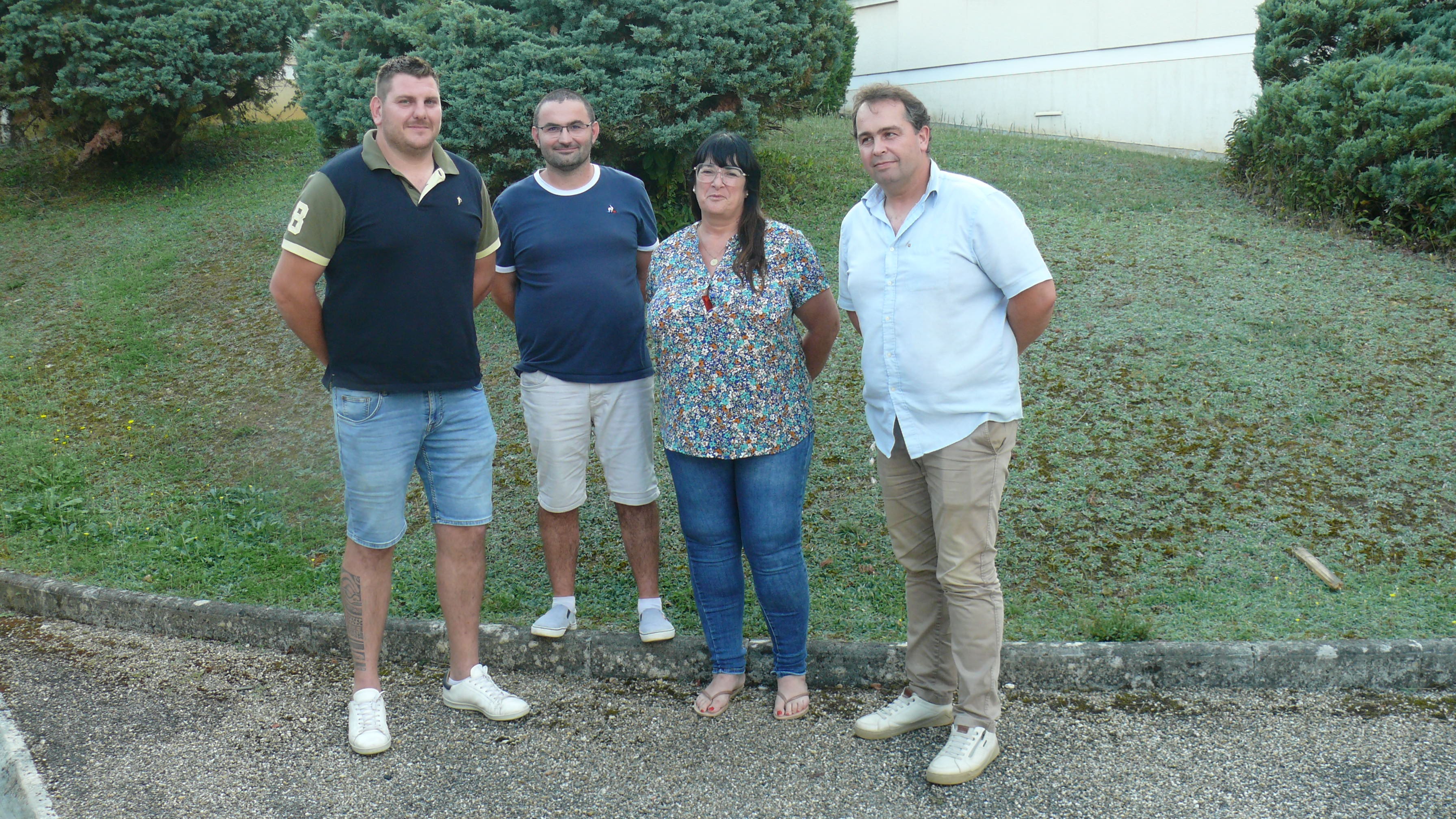 Muriel Pelizza entourée de Jérémy Carré, Benjamin Constant et Christophe Lenaerts.