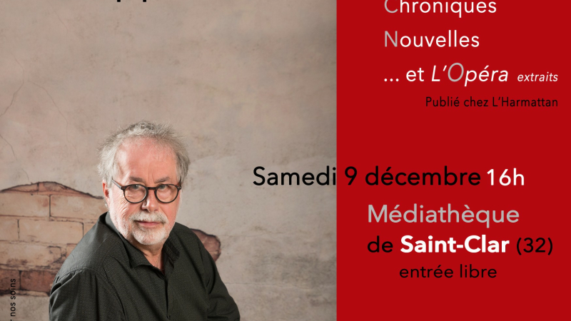 Une soirée culturelle est proposée par le comédien et auteur Philippe Yvelin à la médiathèque de Saint-Clar.
