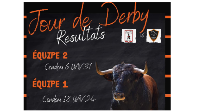UAV  Rugby : double victoire en derby !