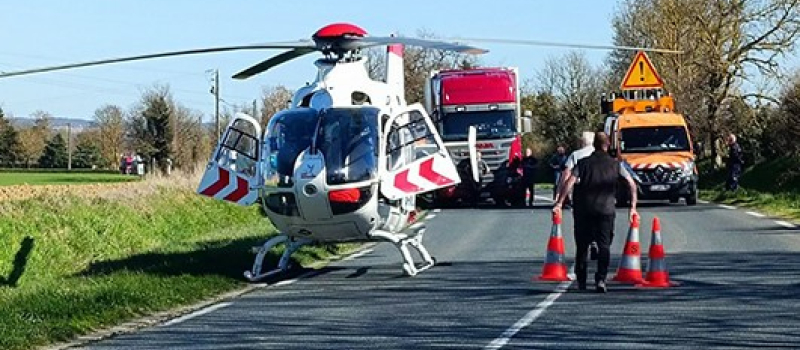 Une nouvelle fois la RN 124, théâtre d'un accident grave.