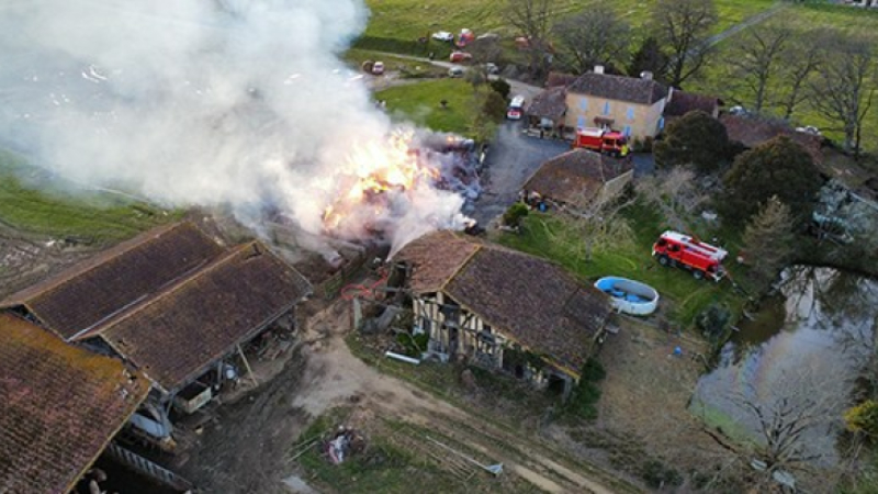 Incendie d'un bâtiment agricole