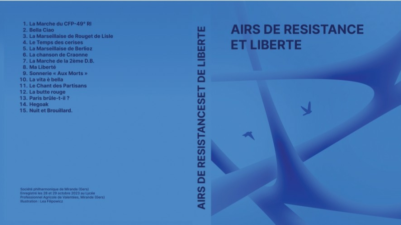 Une production musicale  avec la Marche du Corps Franc Pommiès  et autres titres de mémoire