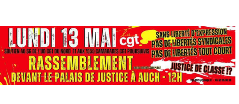 CGT Gers : rassemblement pour les libertés syndicales et la liberté d'expression