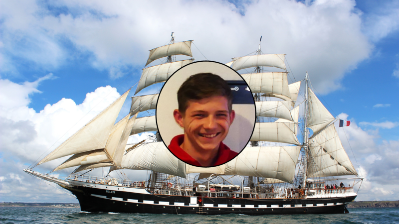 Steven, la flamme et le Belem" un vrai conte d'aujourd'hui : "du Noctile au Belem"