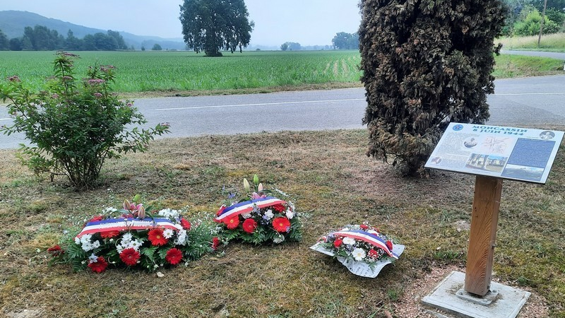Avec le Corps Franc Pommiès , hommage aux victimes de 8 juin 1944