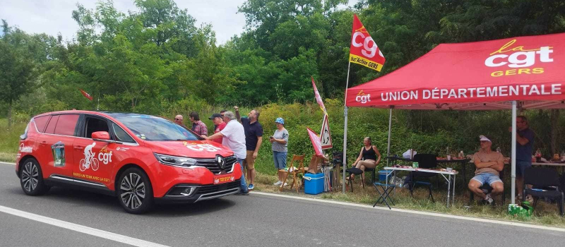 La CGT du Gers présente sur la route du Tour