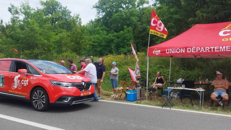 La CGT du Gers présente sur la route du Tour