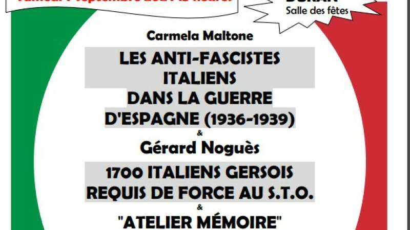 A l'initiative du Fogolâr Furlan de Vuascogne, conférences sur les émigrés italiens engagés dans la dernière guerre