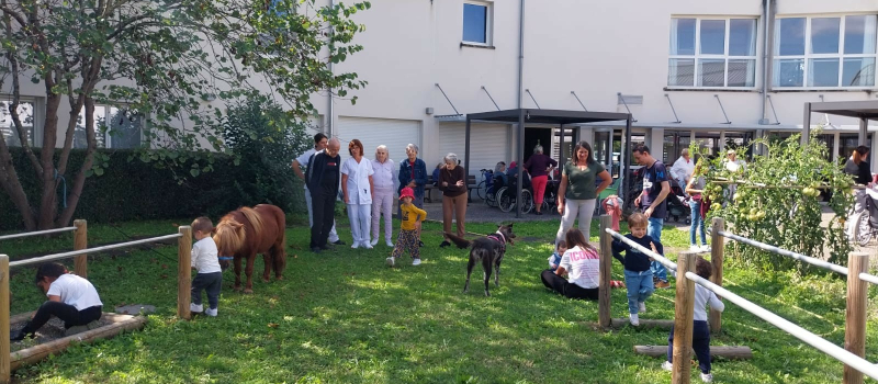 Des enfants et des animaux à l'EHPAD de l'hôpital!