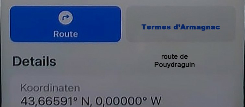 Termes d'Armagnac est situé sur le méridien d'origine 0°