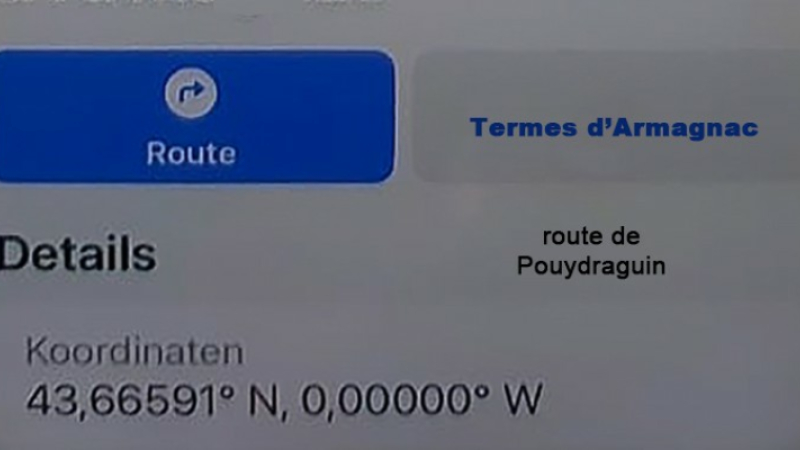 Termes d'Armagnac est situé sur le méridien d'origine 0°