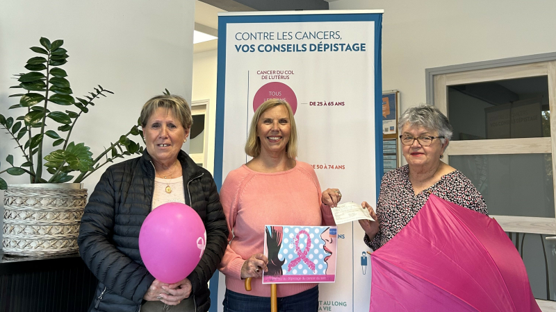 La Fédération Départementale des Associations ADMR du Gers remet un chèque à la Ligue contre le cancer