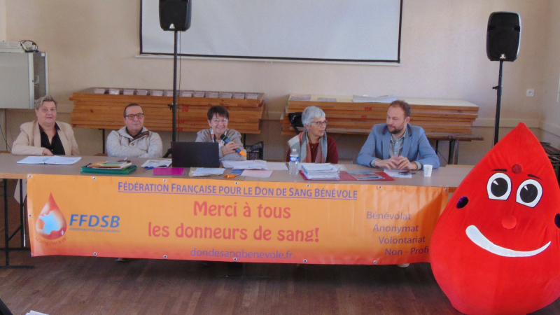 L’Union Départementale des Associations pour le Don de Sang Bénévole  du Gers réunie à Miradoux
