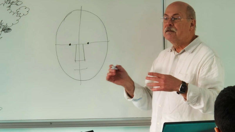 L’illustrateur Serge Ernst, est intervenu auprès des classes de 6ème du collège Sainte Marie dans le cadre du projet Arbre.
