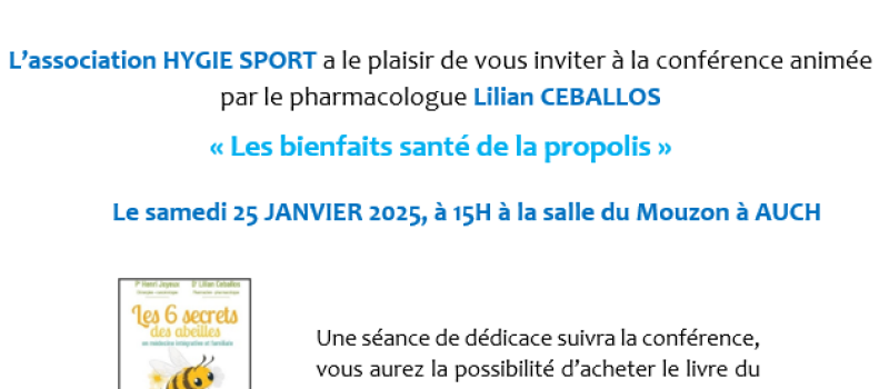 Les bienfaits de la propolis développés en conférence