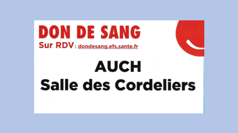 Auch don du sang le 7 mars, salle des Cordeliers