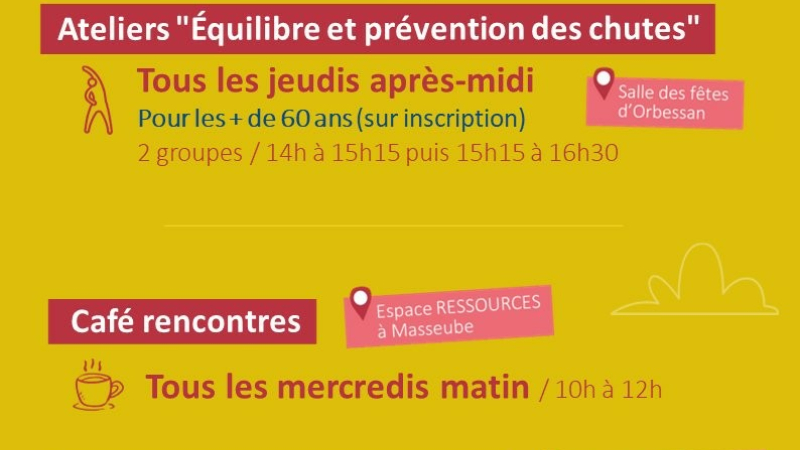 Calendrier des activités de l'Espace Ressources Val de Gers