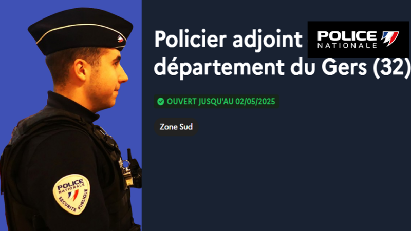 Je deviens policier adjoint au commissariat d'Auch.