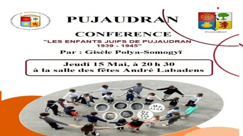 Conférence JEUDI 15 MAI à 20H30 avec  Mme Gisèle POLYA-SOMOGYI¨, sur le thème des enfants juifs
