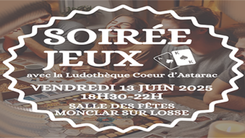 Soirée Jeux avec la Ludothèque " Le coin du Jeu"