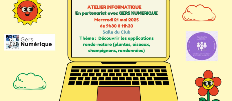 Inscription à l'Atelier informatique proposé par le Club Bon Accueil de Saint-Clar.