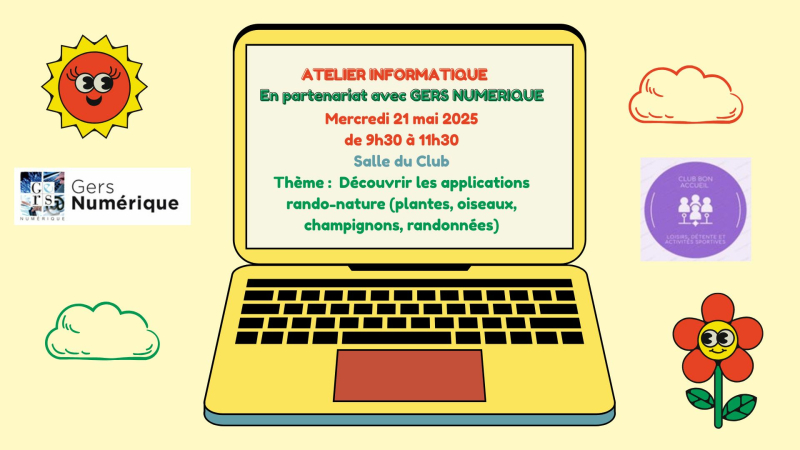 Inscription à l'Atelier informatique proposé par le Club Bon Accueil de Saint-Clar.