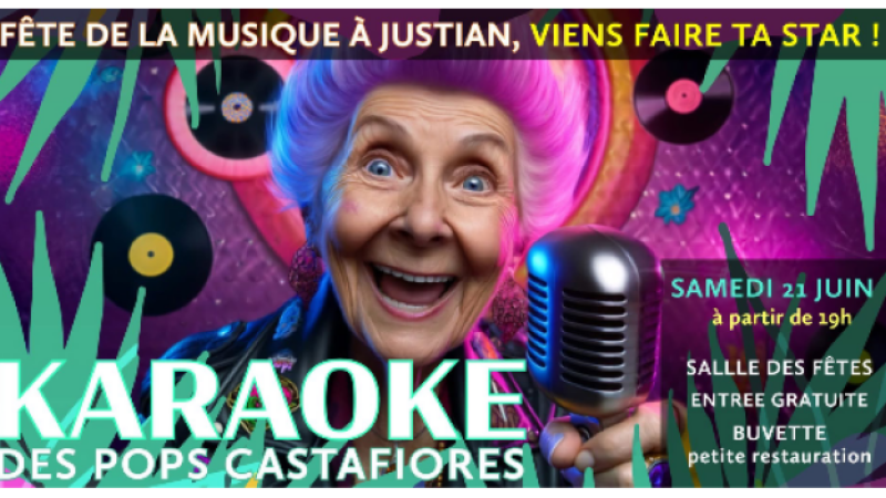 Fête de la musique : karaoké géant avec les Pops Castafiores à Justian !