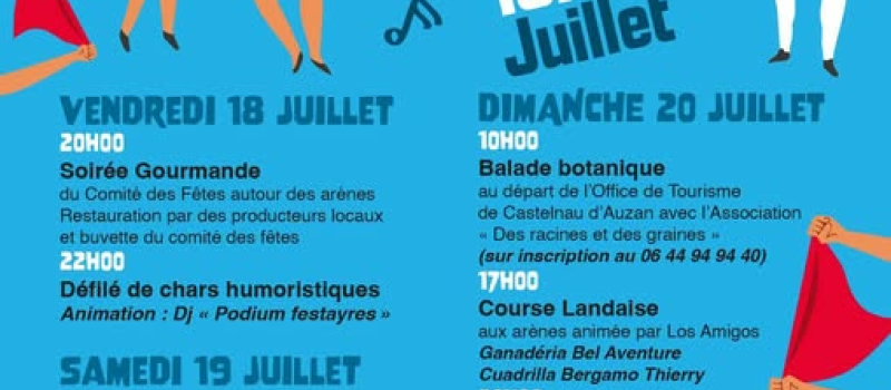 Castelnau d’Auzan en fête du 18 au 20 juillet