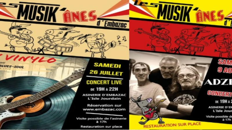 Les Soirées Musik’ânes à l’Asinerie d’Embazac !