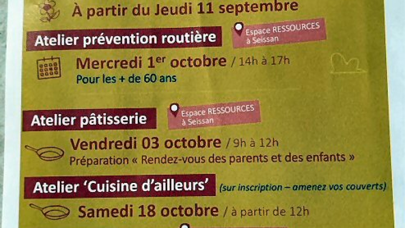 Programme du Centre Social Val de Gers