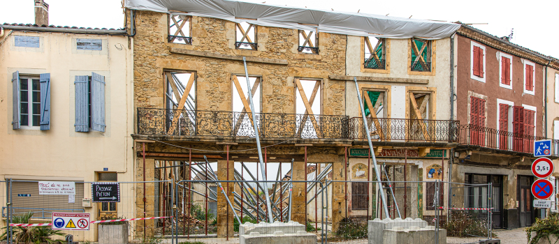 Aignan: à quand les travaux de réfection du bâtiment effondré sur la place ?