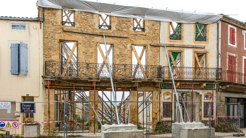 Aignan: à quand les travaux de réfection du bâtiment effondré sur la place ?