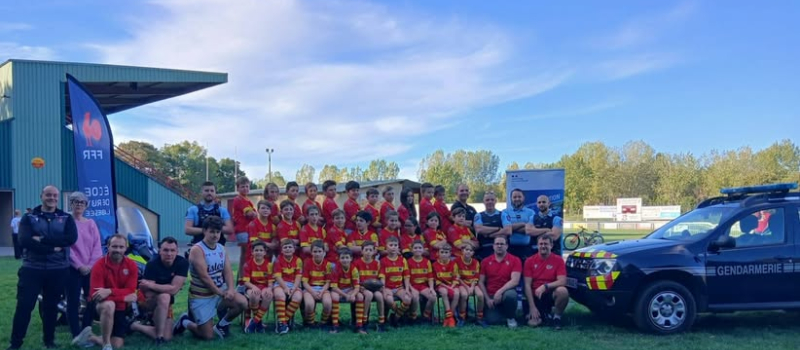 Action de prévention des gendarmes  avec les jeunes du club de rugby