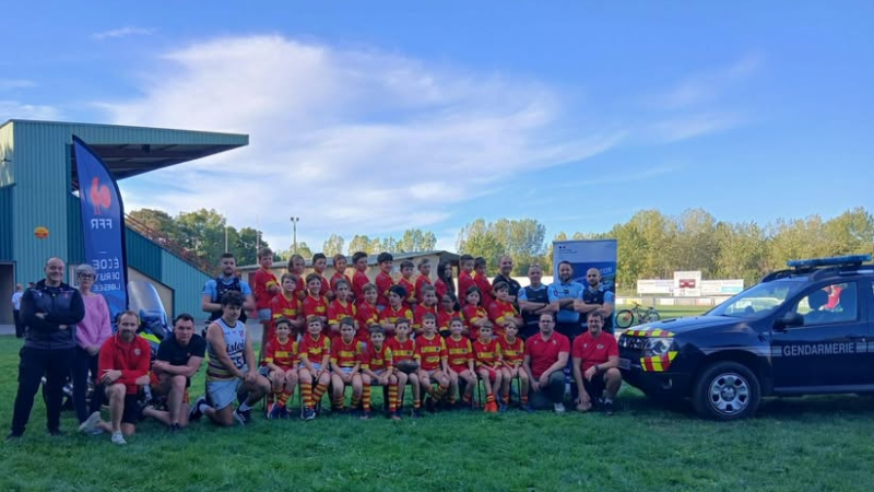 Action de prévention des gendarmes  avec les jeunes du club de rugby