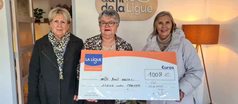 ADMR Centre Gers : un beau chèque remis à la Ligue contre le cancer !